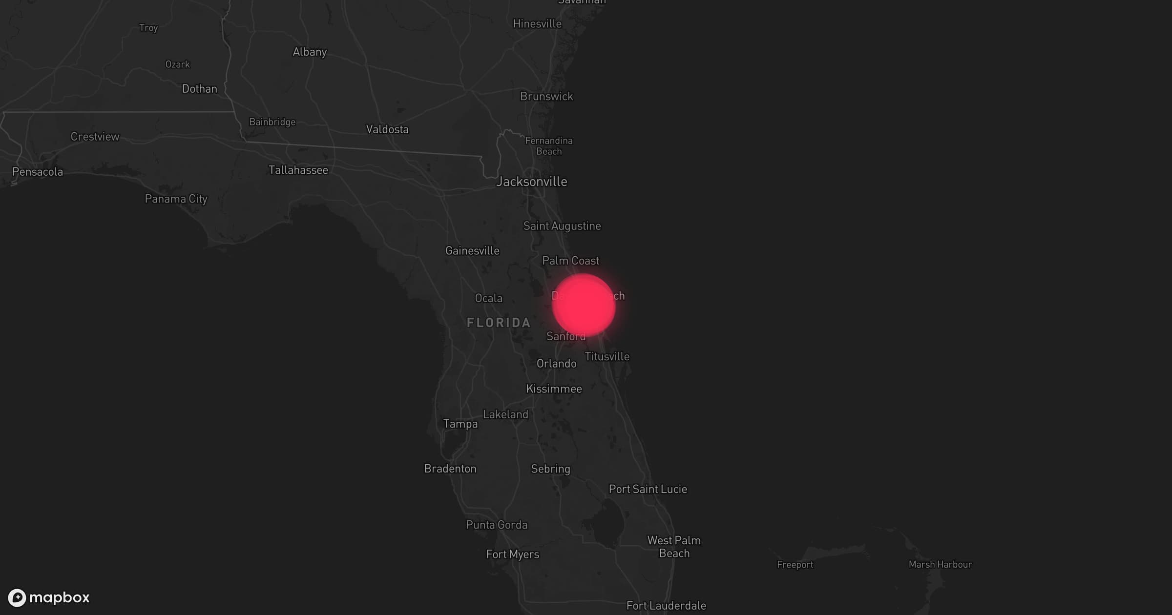 Storm map for the Daytona Beach, FL area